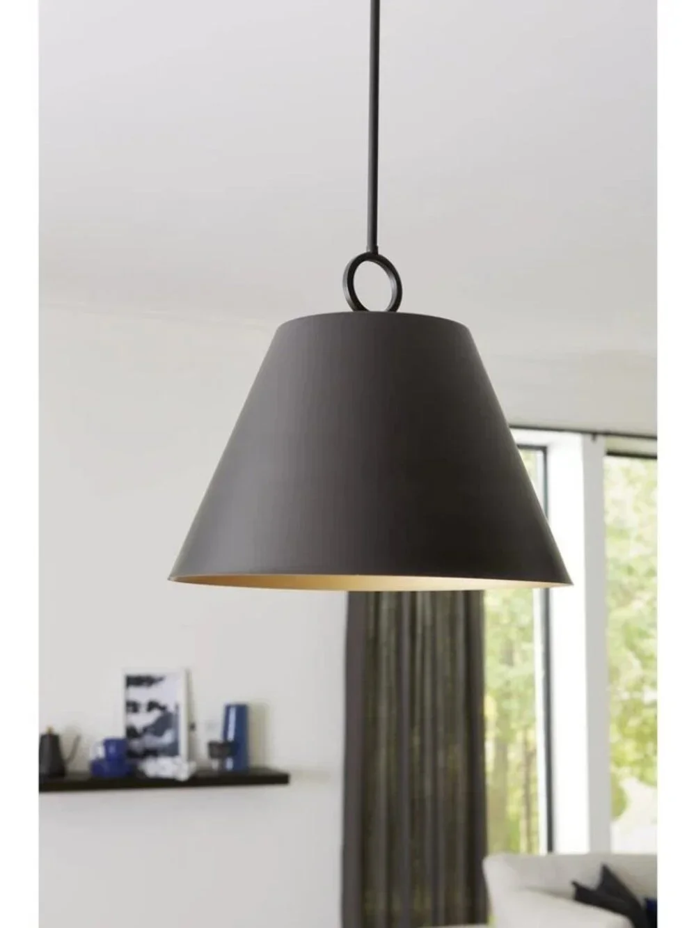Progress Lighting Parkhurst Pendant Light 18 in, Matte Black